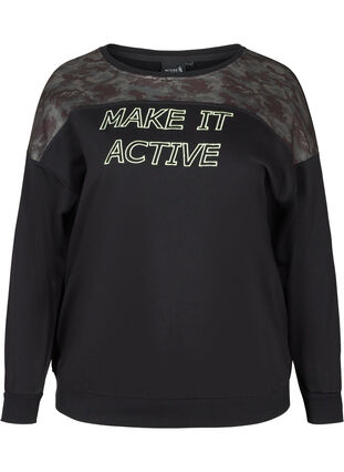 Sweatshirt with print details, Black, Packshot image number 0