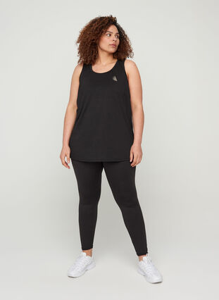 Sports top with round neckline, Black, Model image number 2