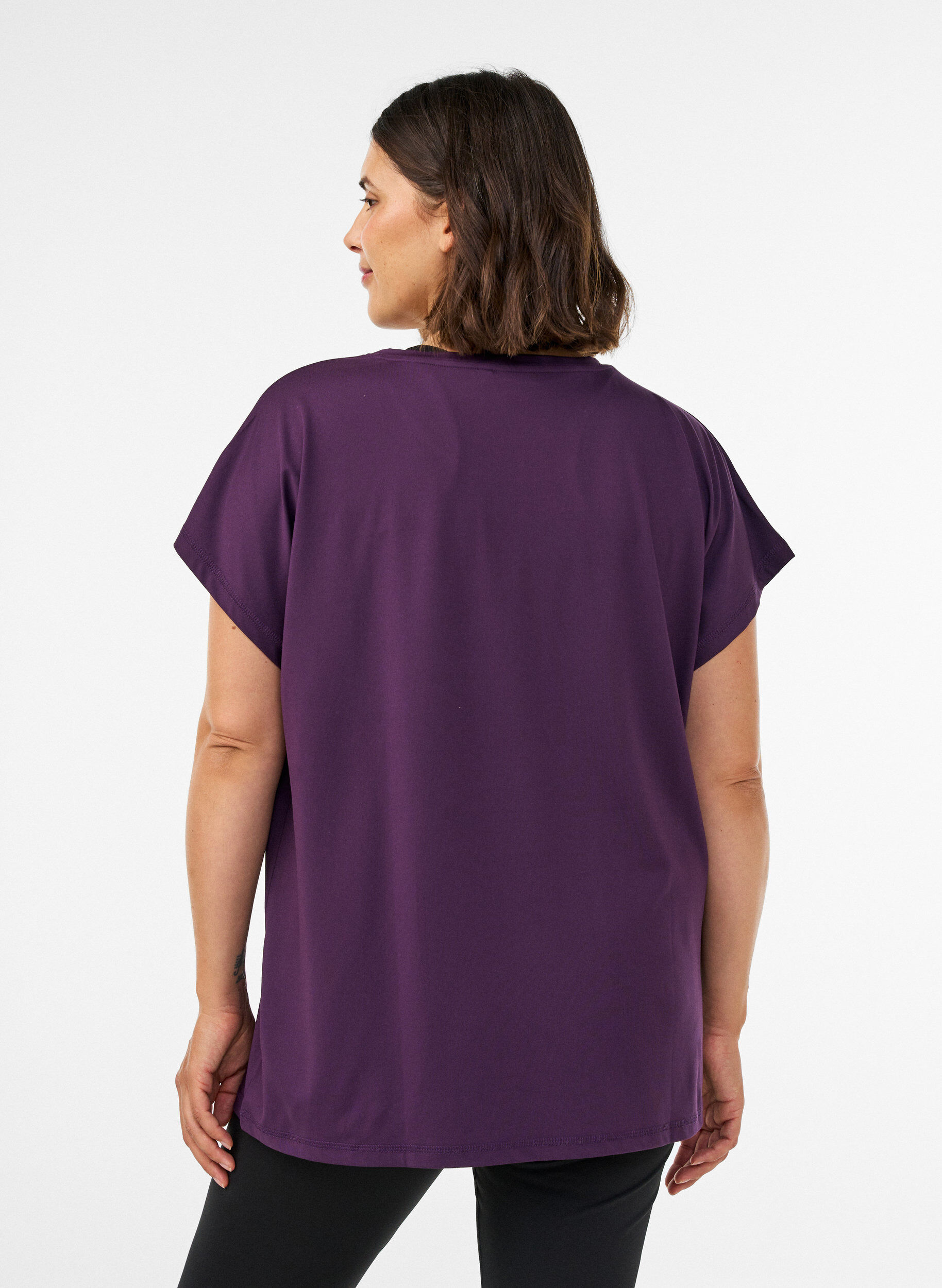 ZizzifashionSolid-coloured training T-shirt, Purple, Model image number 2