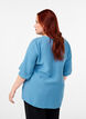 Viscose blouse with v-neck and embroidery detail, Light Blue, Model image number 2
