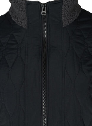 Quilted teddy jacket with pockets, Black Comb, Packshot image number 2