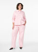 Coloured Myra jeans with stripes and wide legs, Pink, Model image number 0