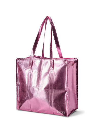 Shopping bag with zipper, Pink , Packshot image number 1