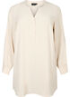 Solid color tunic with v-neck and buttons, Warm Off-white, Packshot image number 0