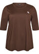 Sports top with 3/4 sleeves, Brown, Packshot image number 0