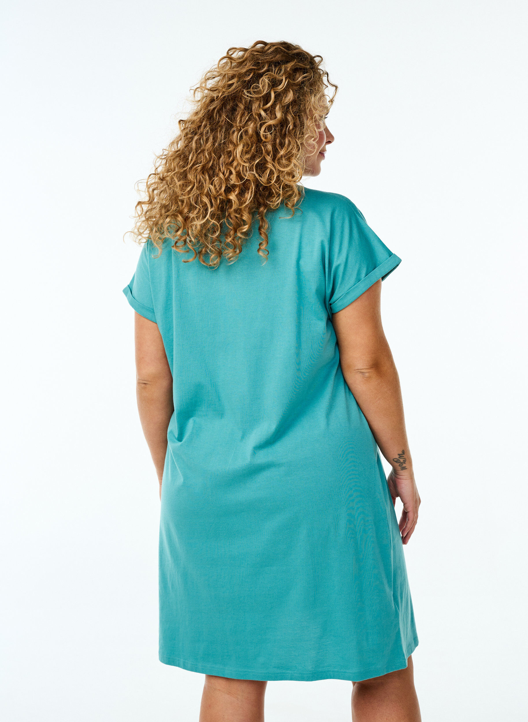 Zizzifashion 2-pack T-shirt dress with short sleeves, Blue, Model image number 2