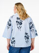 Striped shirt with floral print and 3/4 sleeves, Light Blue, Model image number 2