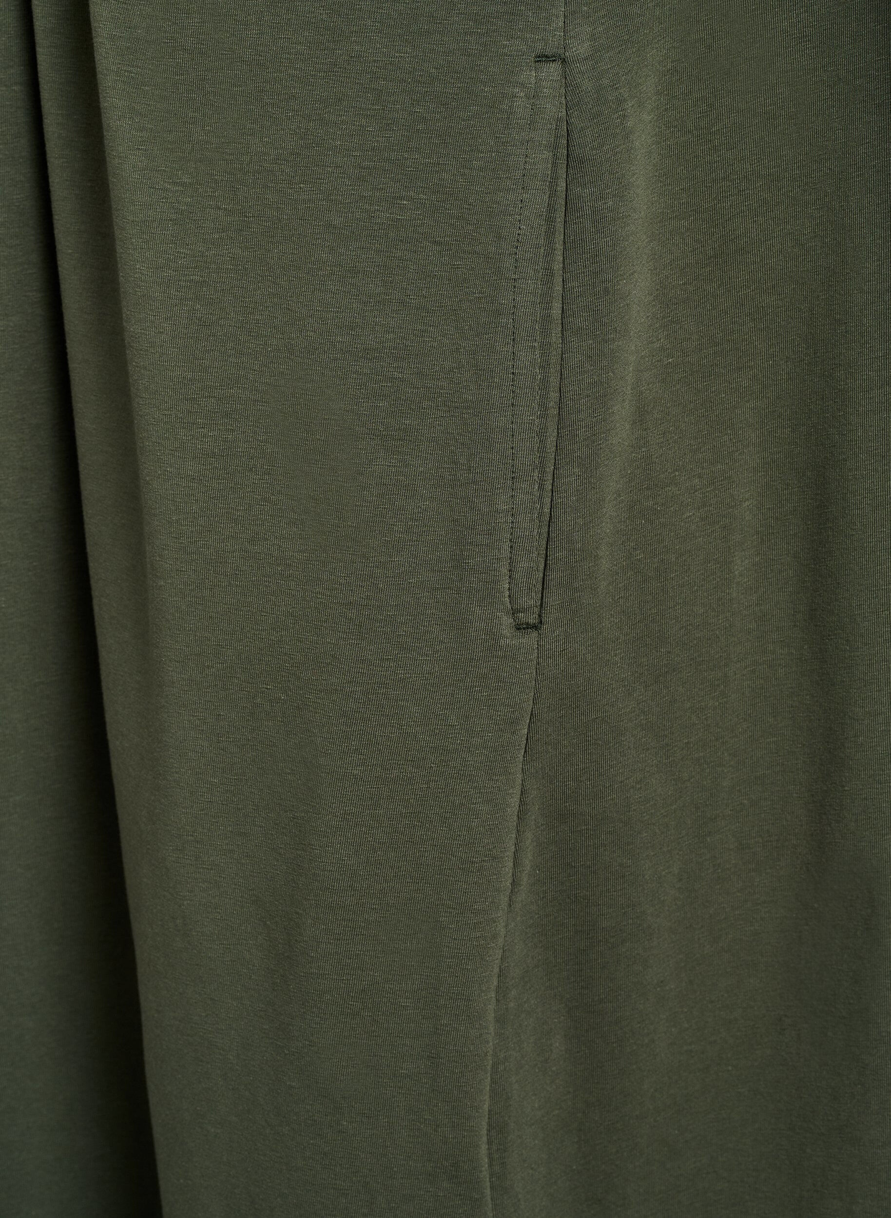 Zizzifashion Midi dress in cotton with short sleeves, Green, Packshot image number 4