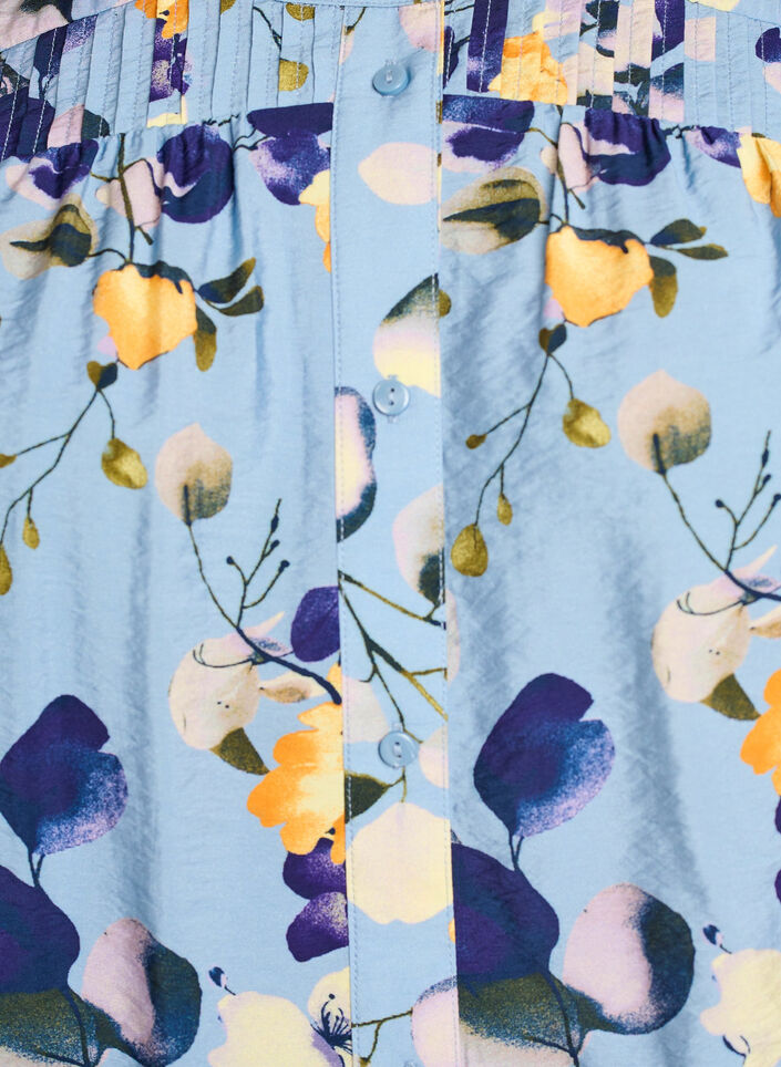 Patterned shirt blouse with 1/2 sleeves, Light Blue, Packshot image number 2