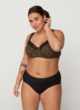 Bra  with leopard print and mesh, Leopard Print, Model image number 2