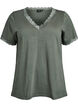 T-shirt with lace trim, Green, Packshot image number 0