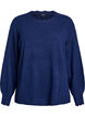Knitted blouse with wavy edges, Blue, Packshot image number 0