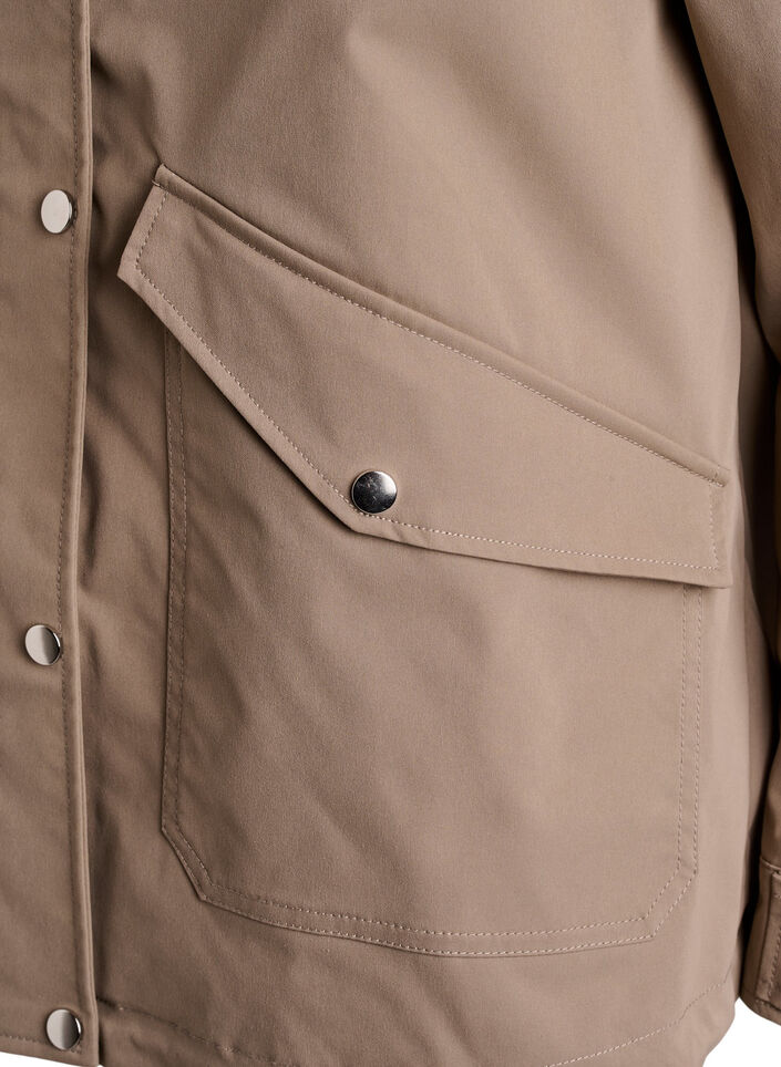 Short spring jacket with a detachable hood, Beige, Packshot image number 3