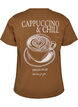 Cotton T-shirt with print, Brown, Packshot image number 1