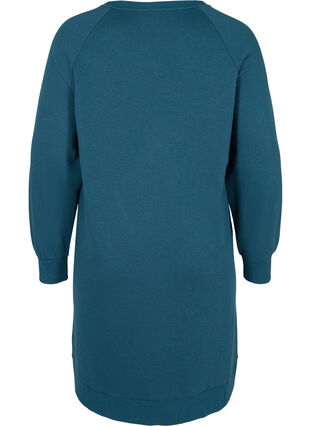 Sweater dress with pockets and slits, Majolica Blue Mel., Packshot image number 1