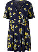 Wrap dress in viscose with short sleeves, Night Sky AOP Flower, Packshot image number 0