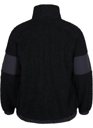 Teddy sports jacket with zip, Black, Packshot image number 1