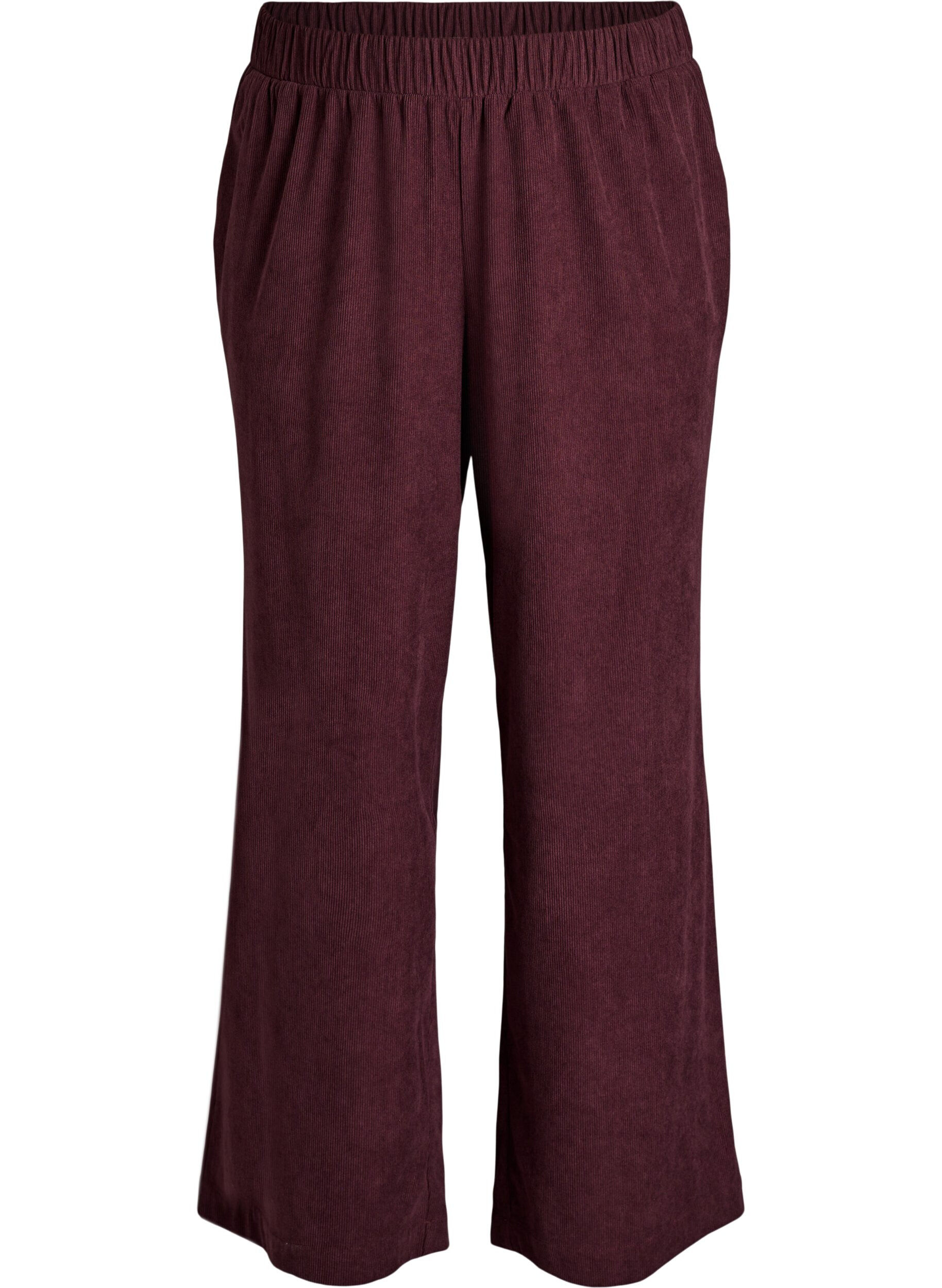 Velvet trousers with a wide leg