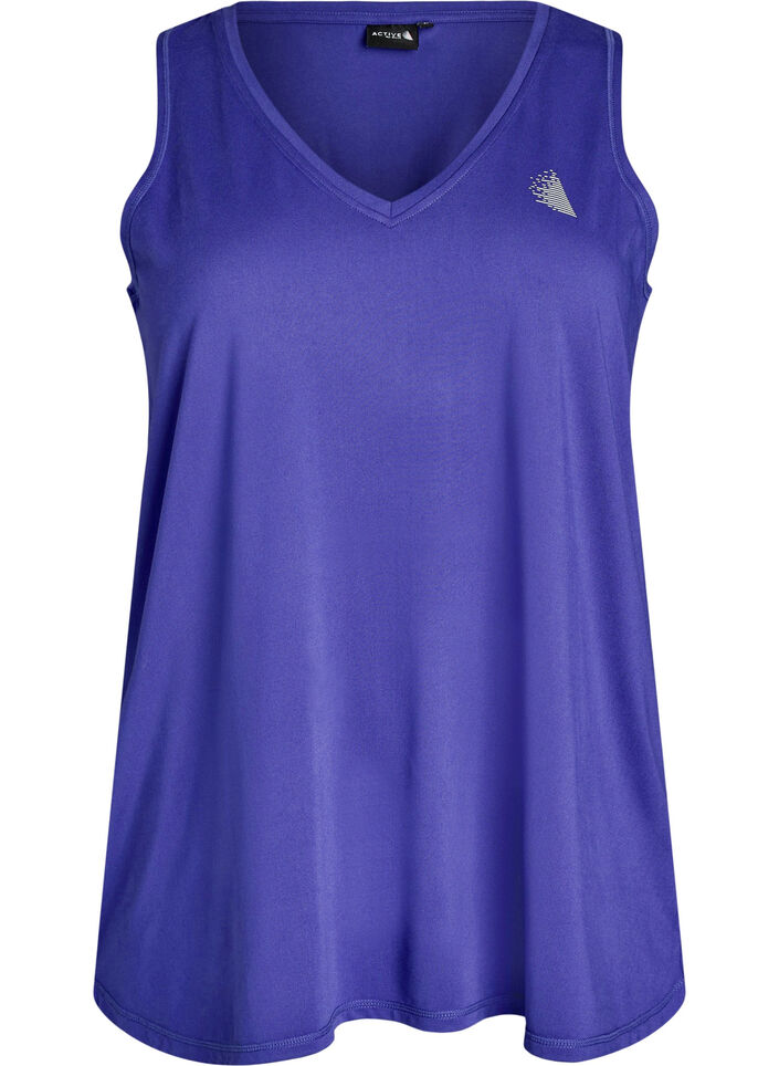Sports top with V-neck, Purple, Packshot image number 0