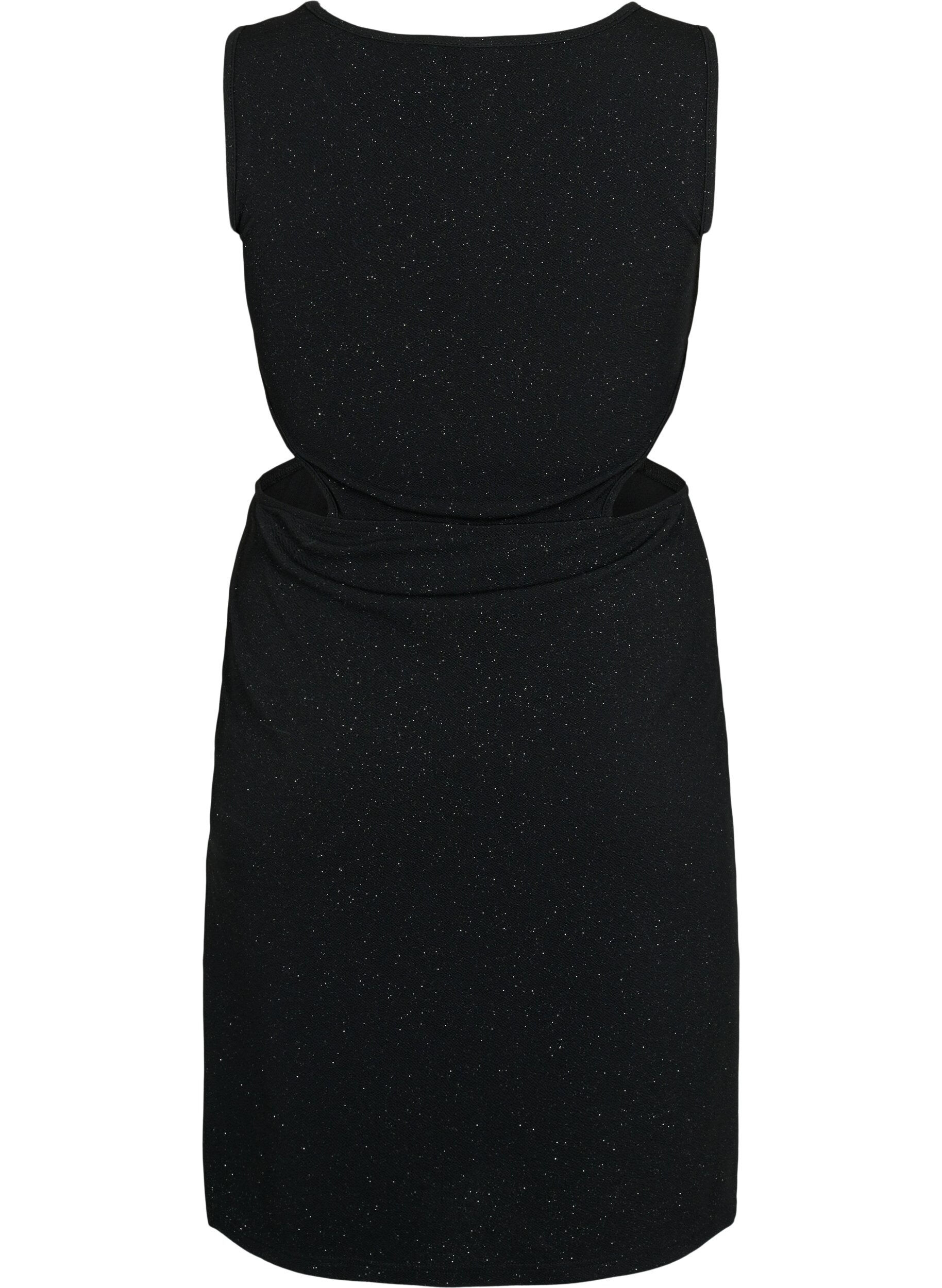 Zizzifashion Sleeveless dress with cut-out section, Black, Packshot image number 1