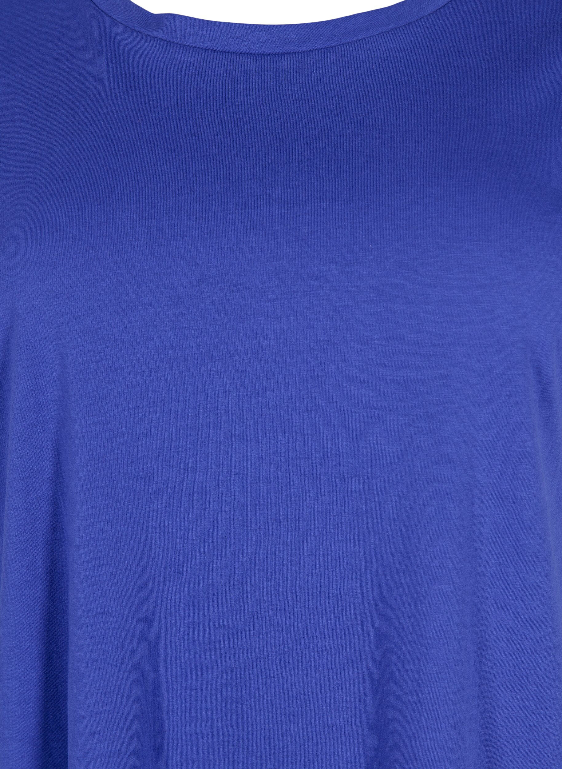 ZizzifashionShort sleeved cotton blend t-shirt, Blue, Packshot image number 2