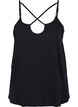 Organic cotton rib top with cross detail, Black, Packshot image number 0