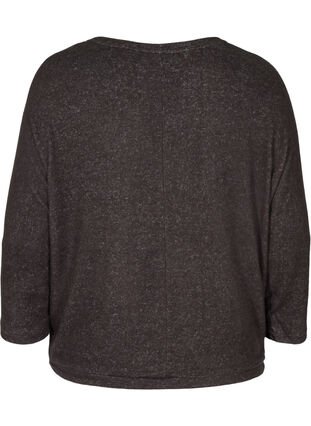 Marled blouse with an adjustable hem, Dark Grey Melange, Packshot image number 1