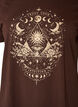 Cotton T-shirt with front print, Brown, Packshot image number 2