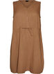 Sleeveless cotton muslin dress with tie string, Brown, Packshot image number 0