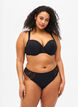 G-string briefs with lace and a regular waist, Black, Model image number 0