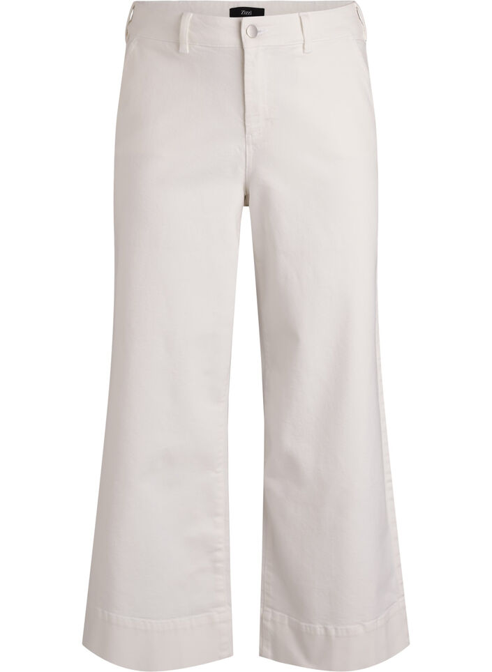 Myra high-waist wide fit jeans, White, Packshot image number 0