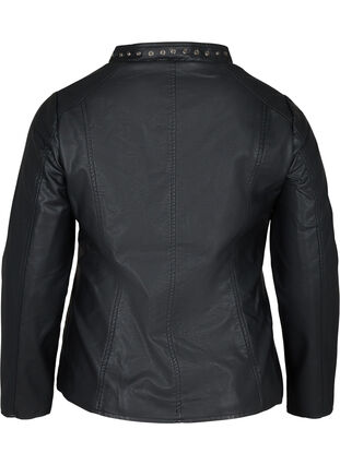 Faux leather jacket with studs, Black, Packshot image number 1