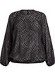 Chiffon blouse with a textured pattern, Black, Packshot image number 0