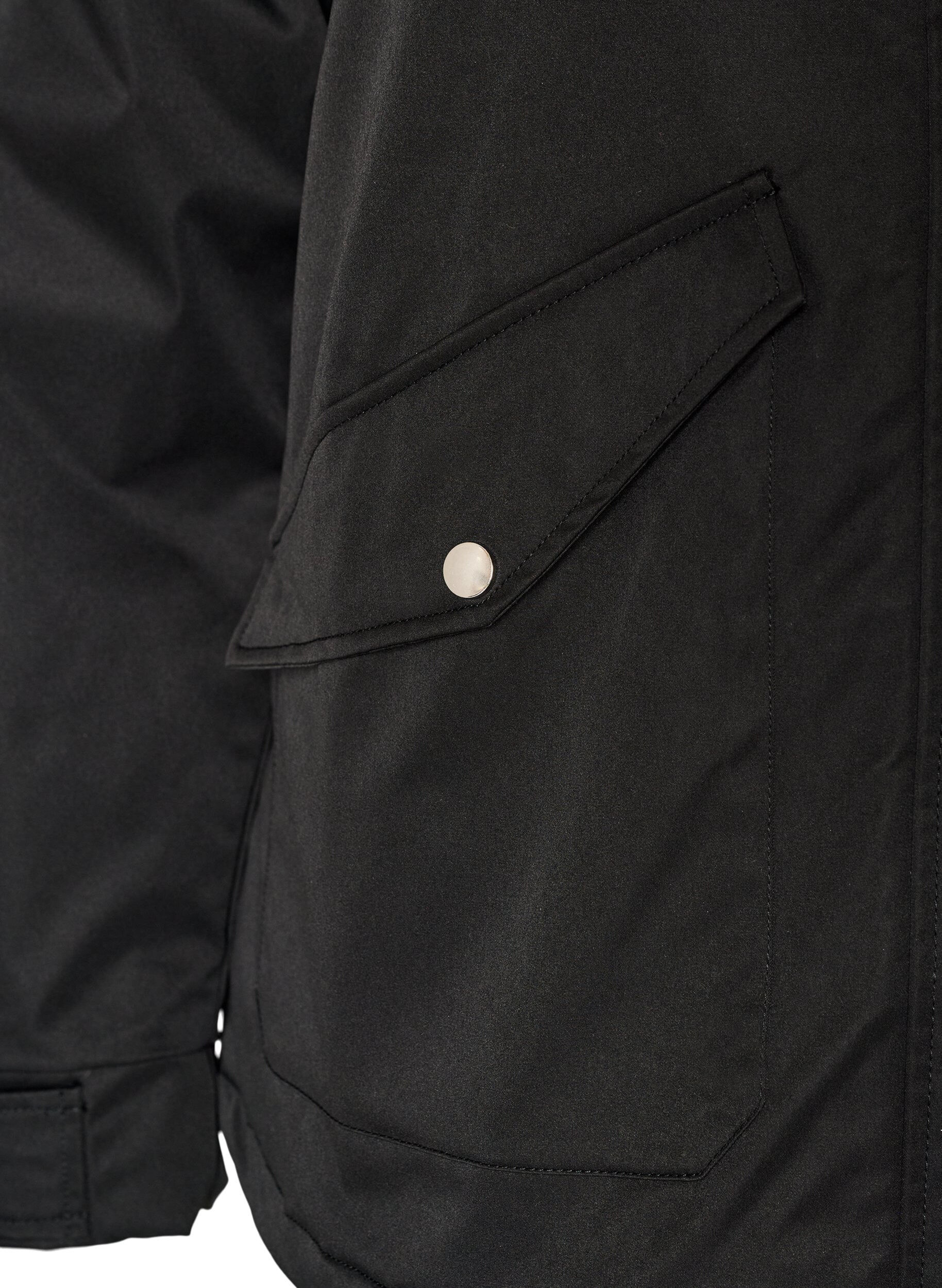 ZizzifashionPadded parka with a detachable hood, Black, Packshot image number 3