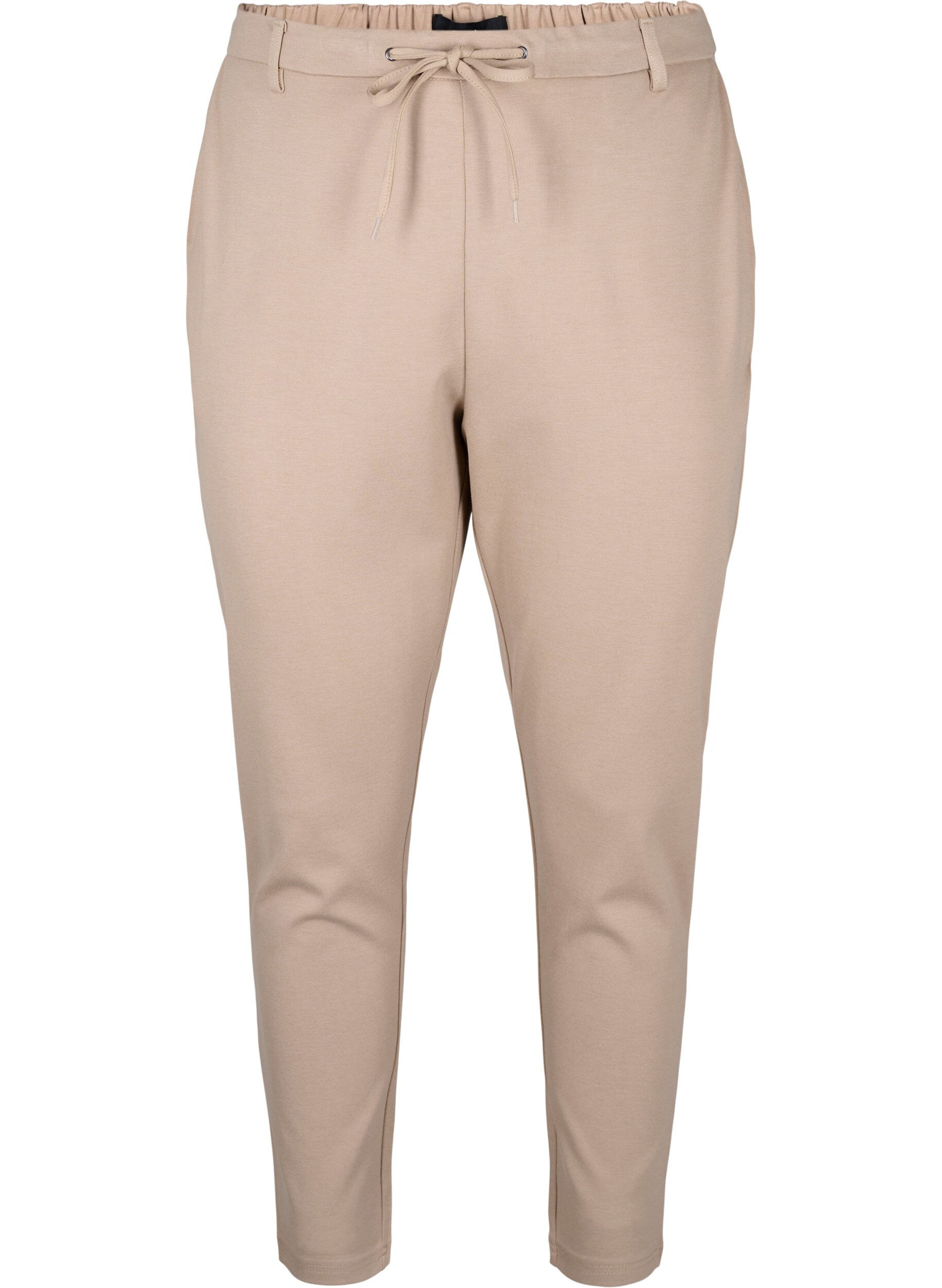Zizzifashion Cropped Maddison trousers, Beige, Packshot image number 0