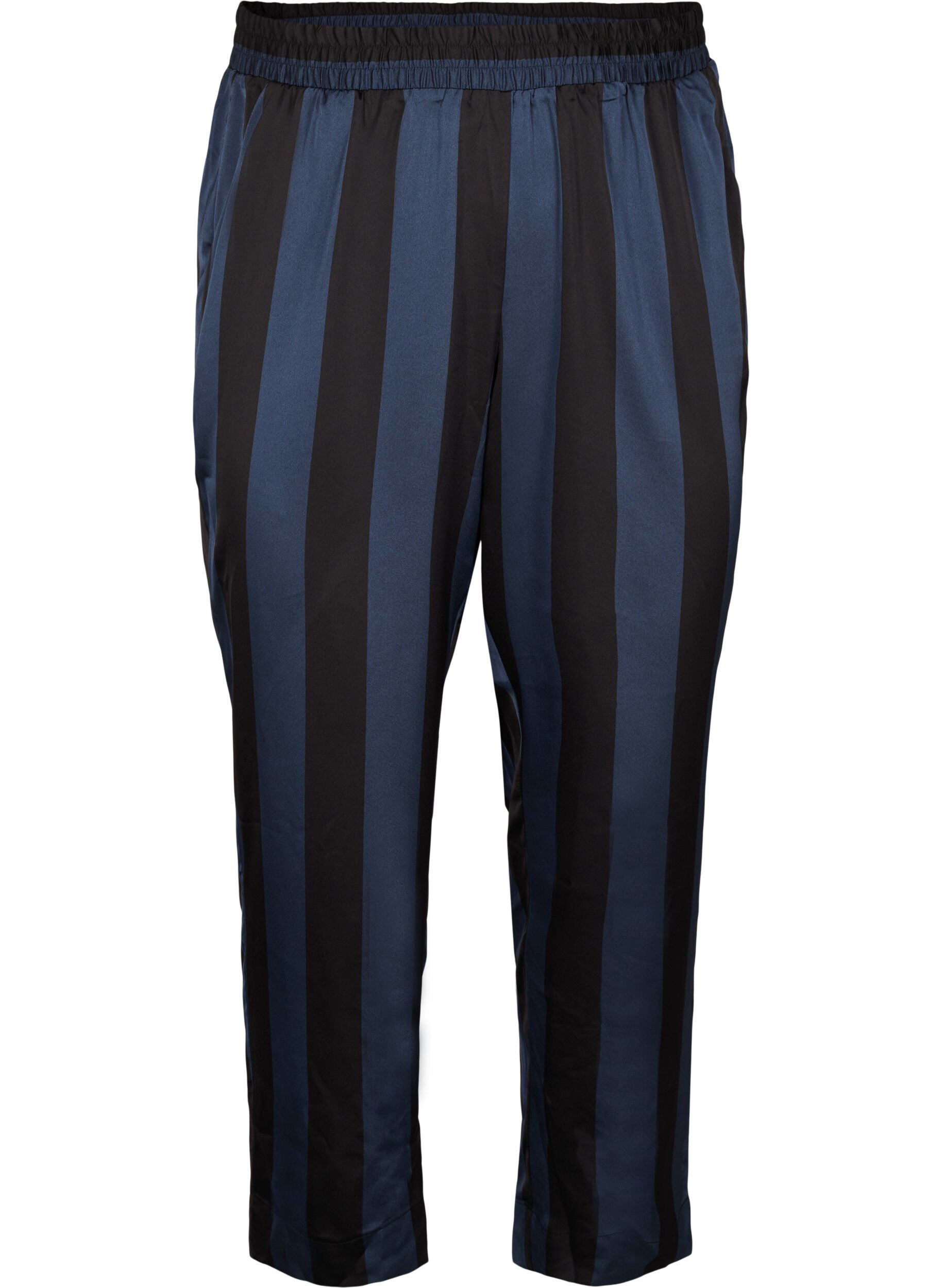 Cropped trousers with stripes