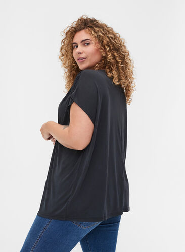 Short-sleeved blouse with smock, Moonless Night, Model image number 1
