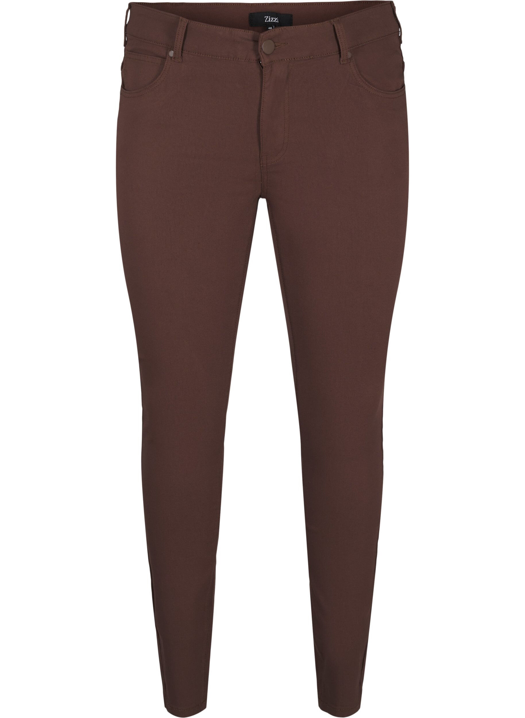 Zizzifashion Slim fit trousers with pockets, Brown, Packshot image number 0