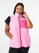 Teddy fleece vest with zip and contrast detail, Pink, Model image number 0