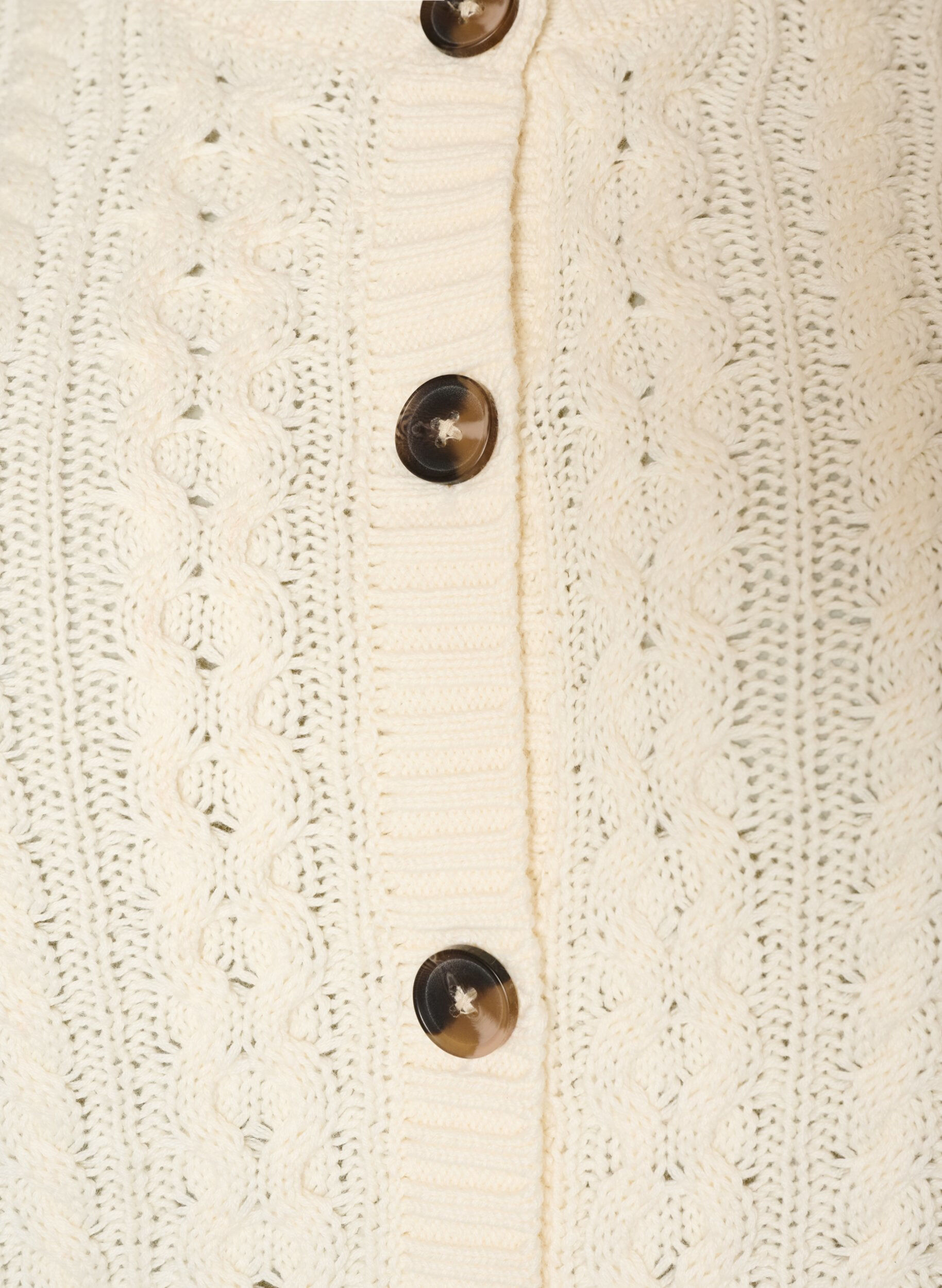 ZizzifashionCardigan with cable-knit pattern, Vanilla, Packshot image number 2