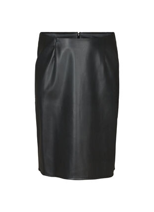 Imitation leather skirt, Black, Packshot image number 0
