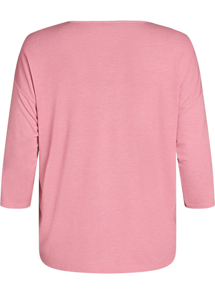 Jersey blouse with 3/4 sleeves, Red, Packshot image number 1