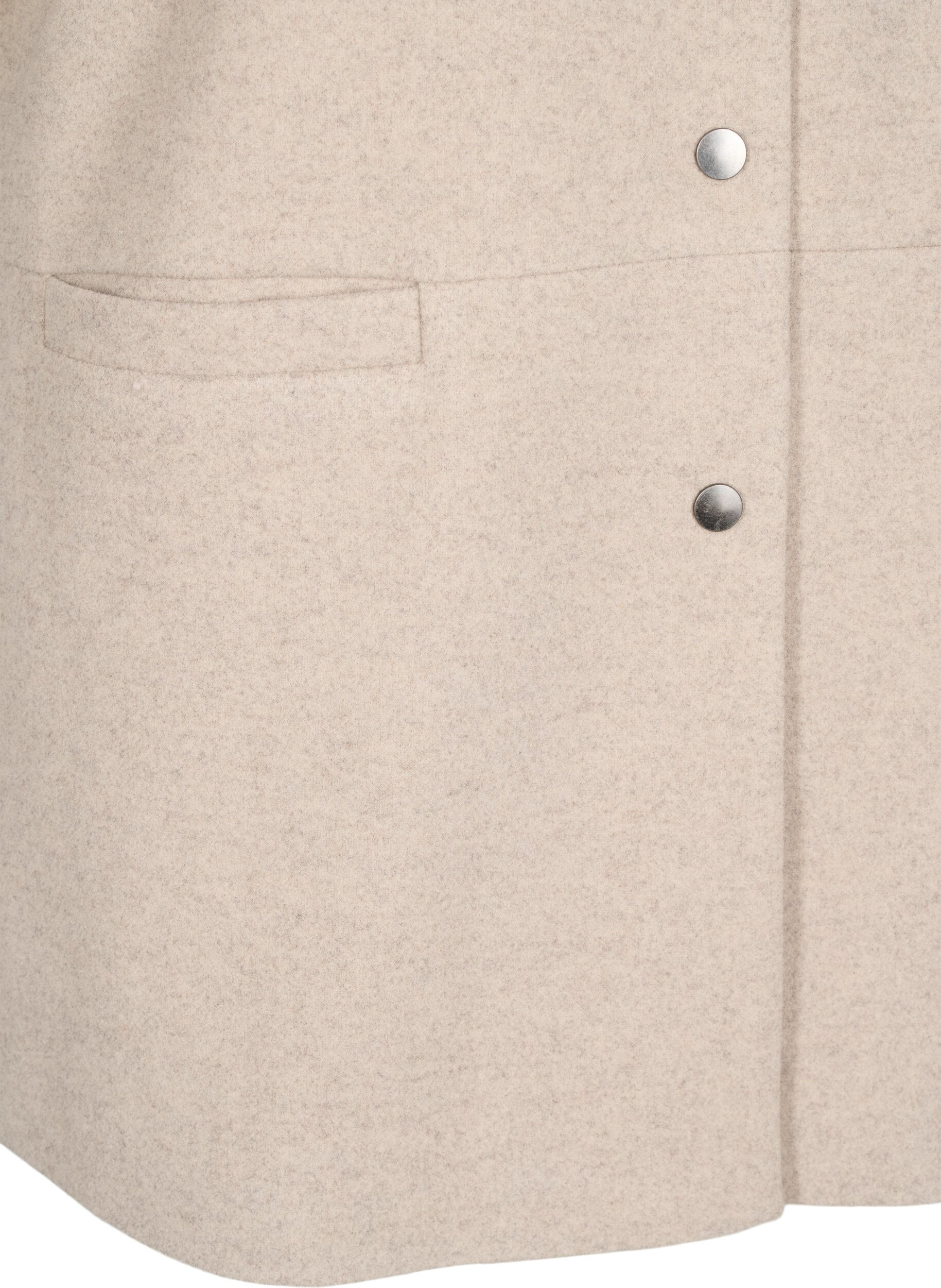 Zizzifashion Cape jacket in a wool-look with short sleeves, Simply Taupe Mel., Packshot image number 3