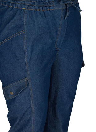 Loose-fitting jeans with drawstring, Medium Blue, Packshot image number 2