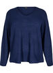 Knitted blouse with v-neck and long sleeves, Naval A. Black Mel., Packshot image number 0