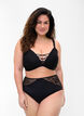 Padded lace bra, Black, Model image number 3