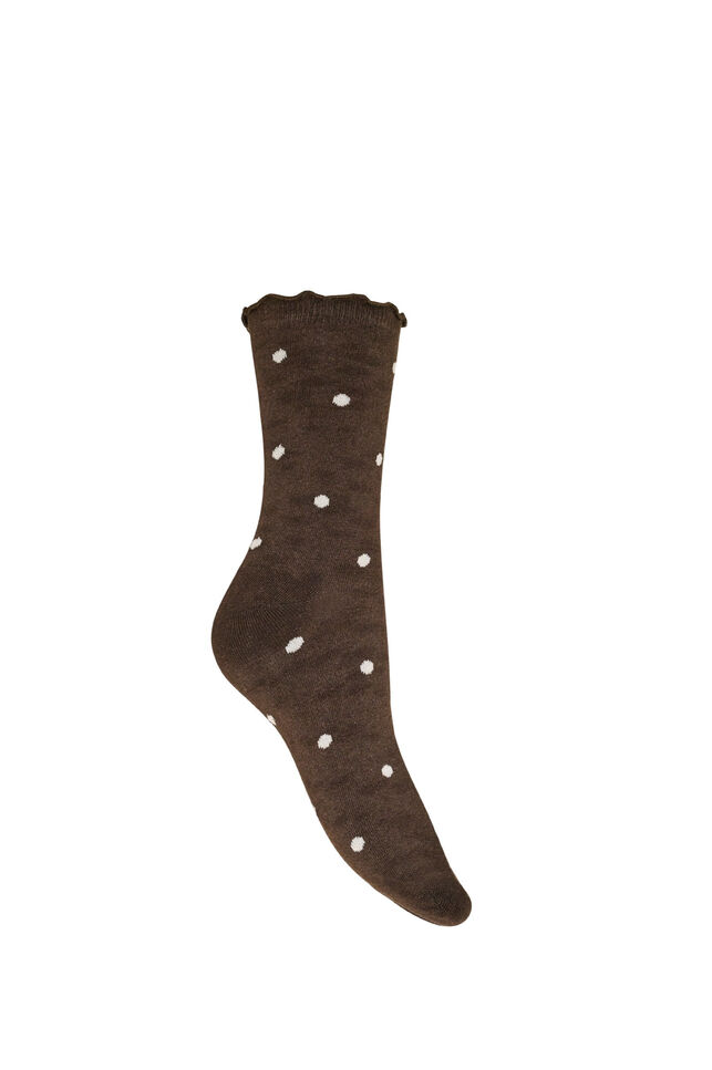 Cotton socks with patterns, Brown, Packshot image number 1