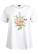 T-shirt in organic cotton with floral print, B. White w. Flower, Packshot image number 0