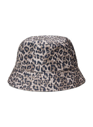 Rain hat with leopard print, Brown LEO, Packshot image number 0