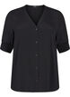 Short-sleeved viscose blouse, Black, Packshot image number 0